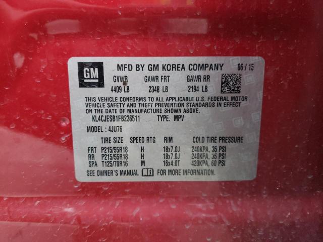 Photo 14 from auction – 2015 BUICK ENCORE with VIN KL4CJESB1FB236511