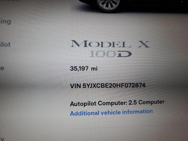 Photo 9 from auction – 2017 TESLA MODEL X with VIN 5YJXCBE20HF072874