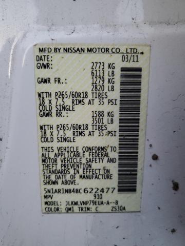 Zdjęcie 14 z aukcji – 2011 NISSAN PATHFINDER z VIN 5N1AR1NB4BC622477