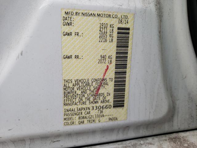 Photo 14 from auction – 2015 NISSAN ALTIMA 2.5 with VIN 1N4AL3APXFN330660