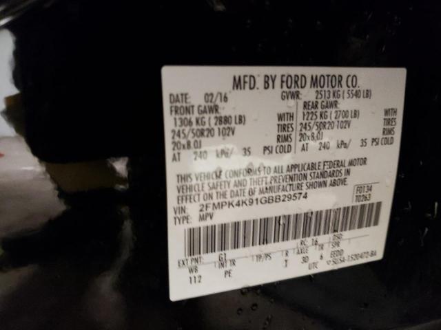 Photo 14 from auction – 2016 FORD EDGE TITAN with VIN 2FMPK4K91GBB29574