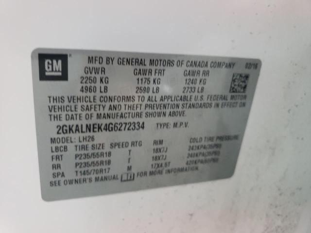 Photo 14 from auction – 2016 GMC TERRAIN SL with VIN 2GKALNEK4G6272334