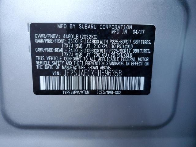 Photo 14 from auction – 2017 SUBARU FORESTER 2 with VIN JF2SJAECXHH596358