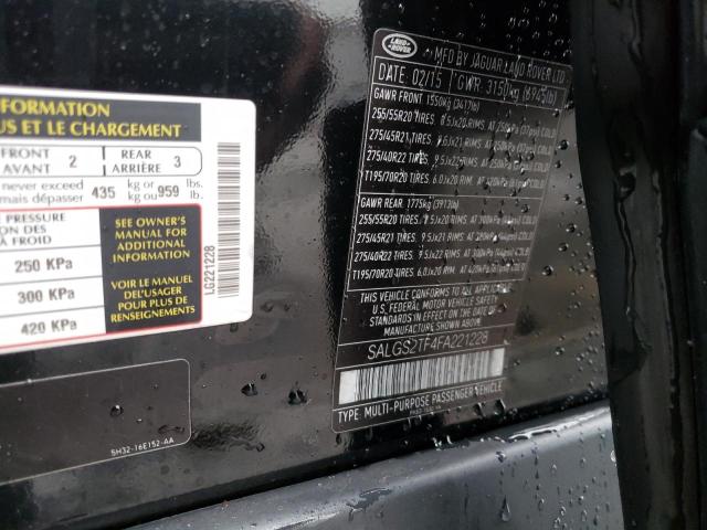 Photo 14 from auction – 2015 LAND ROVER RANGE ROVE with VIN SALGS2TF4FA221228