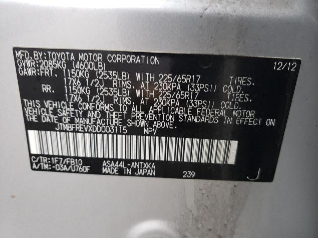 Photo 14 from auction – 2013 TOYOTA RAV4 LE with VIN JTMBFREVXDD003115