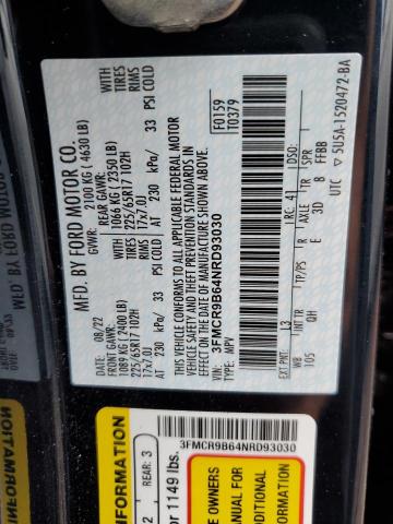 Photo 14 from auction – 2022 FORD BRONCO SPO with VIN 3FMCR9B64NRD93030