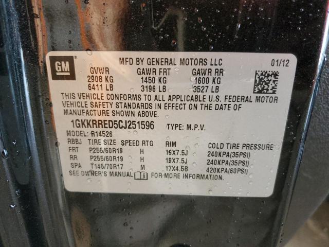 Photo 14 from auction – 2012 GMC ACADIA SLT with VIN 1GKKRRED5CJ251596