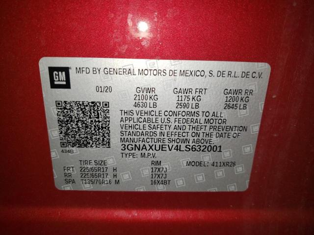 Photo 14 from auction – 2020 CHEVROLET EQUINOX LT with VIN 3GNAXUEV4LS632001