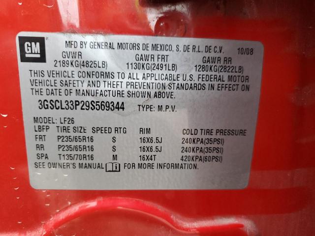 Photo 14 from auction – 2009 SATURN VUE XE with VIN 3GSCL33P29S569344