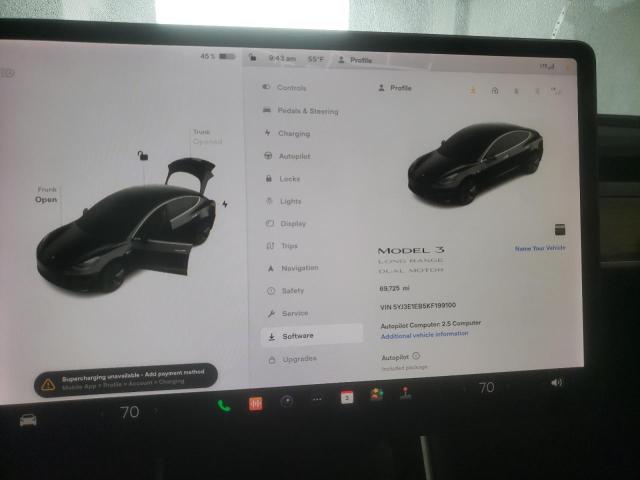 Photo 9 from auction – 2019 TESLA MODEL 3 with VIN 5YJ3E1EB5KF199100