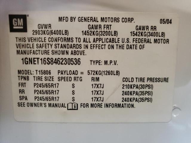 Photo 14 from auction – 2004 CHEVROLET TRAILBLAZE with VIN 1GNET16S846230536