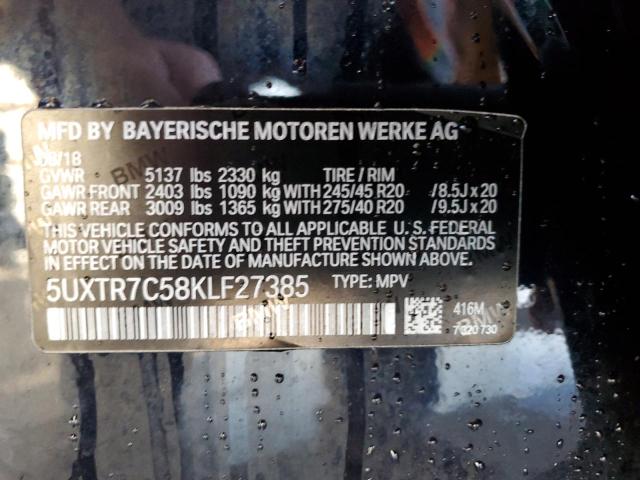 Photo 14 from auction – 2019 BMW X3 SDRIVE3 with VIN 5UXTR7C58KLF27385