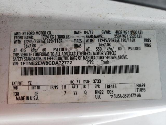 Photo 14 from auction – 2012 FORD ECONOLINE with VIN 1FTNE2EW8CDA72772