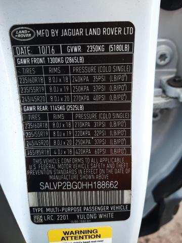 Photo 14 from auction – 2017 LAND ROVER RANGE ROVE with VIN SALVP2BG0HH188662