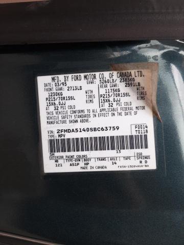Photo 14 from auction – 1995 FORD WINDSTAR W with VIN 2FMDA5140SBC63759