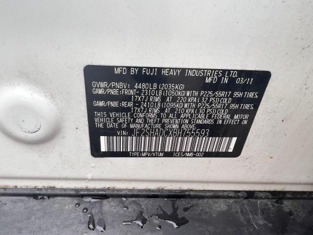 Photo 10 from auction – 2011 SUBARU FORESTER 2 with VIN JF2SHADCXBH755593