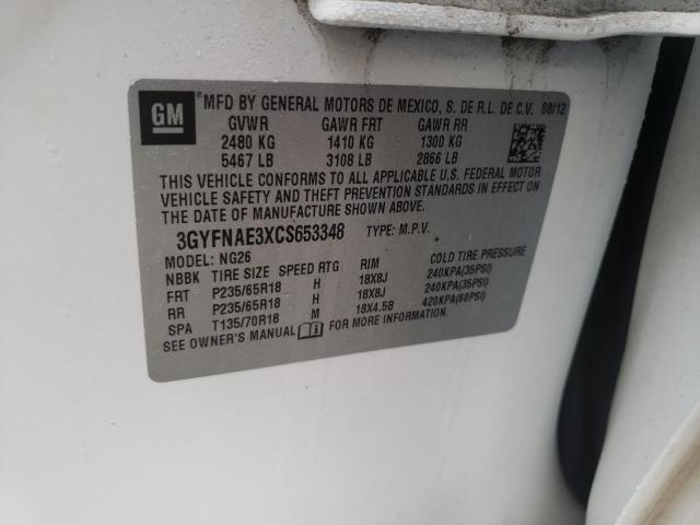 Photo 10 from auction – 2012 CADILLAC SRX LUXURY with VIN 3GYFNAE3XCS653348
