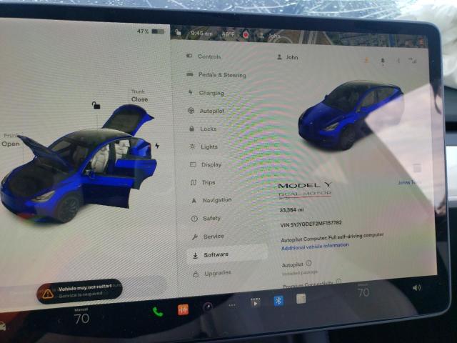 Photo 9 from auction – 2021 TESLA MODEL Y with VIN 5YJYGDEF2MF157782