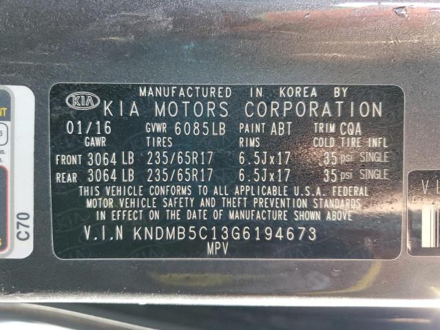 Photo 14 from auction – 2016 KIA SEDONA LX with VIN KNDMB5C13G6194673