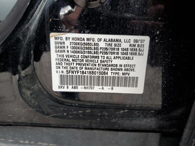 Photo 14 from auction – 2008 HONDA PILOT EX with VIN 5FNYF18418B015084