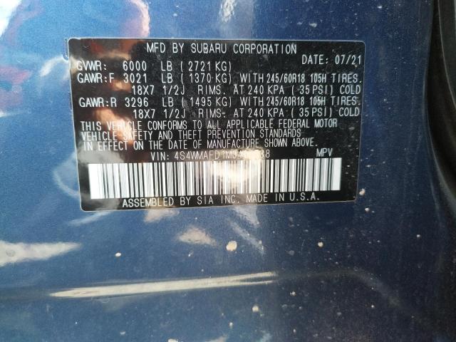 Photo 14 from auction – 2021 SUBARU ASCENT PRE with VIN 4S4WMAFD1M3461738