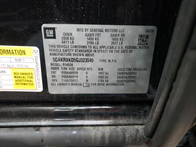 Photo 14 from auction – 2016 BUICK ENCLAVE with VIN 5GAKRAKD5GJ323549
