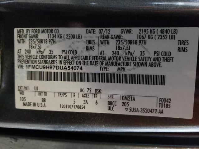Photo 14 from auction – 2013 FORD ESCAPE SEL with VIN 1FMCU9H97DUA54074