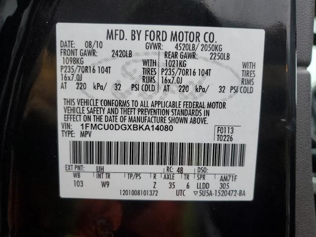 Photo 14 from auction – 2011 FORD ESCAPE XLT with VIN 1FMCU0DGXBKA14080