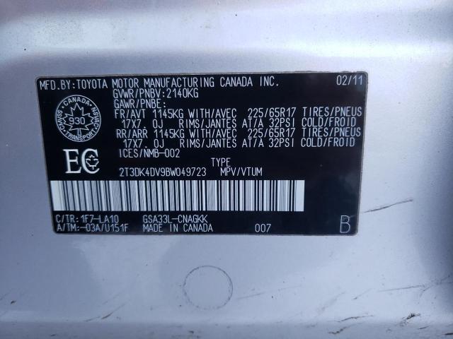Photo 14 from auction – 2011 TOYOTA RAV4 LIMIT with VIN 2T3DK4DV9BW049723