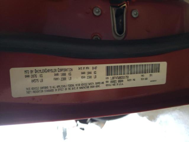 Photo 14 from auction – 2008 JEEP COMPASS SP with VIN 1J8FF47W88D531759