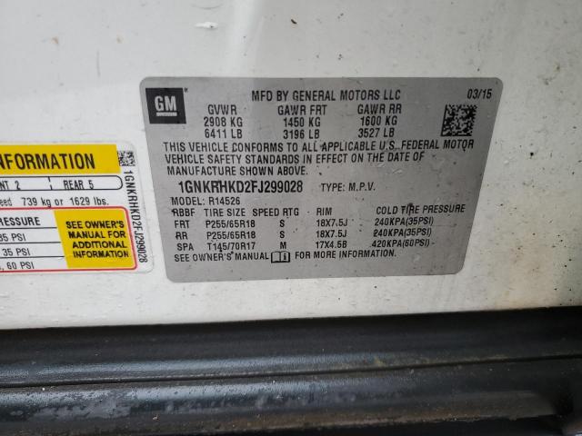 Photo 14 from auction – 2015 CHEVROLET TRAVERSE L with VIN 1GNKRHKD2FJ299028