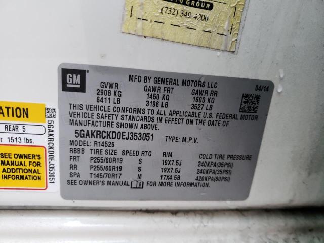 Photo 14 from auction – 2014 BUICK ENCLAVE with VIN 5GAKRCKD0EJ353051