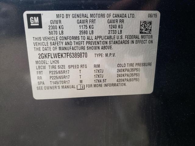 Photo 14 from auction – 2015 GMC TERRAIN SL with VIN 2GKFLWEK7F6389870
