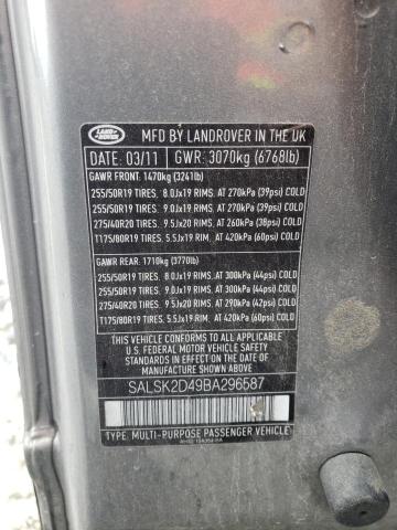 Photo 14 from auction – 2011 LAND ROVER RANGE ROVE with VIN SALSK2D49BA296587