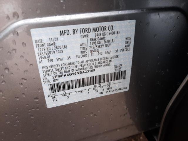 Photo 14 from auction – 2022 FORD EDGE SE with VIN 2FMPK4G96NBA23109