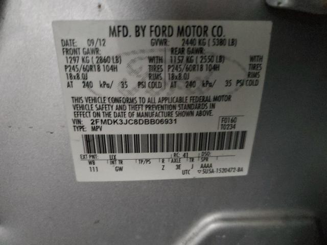 Photo 14 from auction – 2013 FORD EDGE SEL with VIN 2FMDK3JC8DBB06931