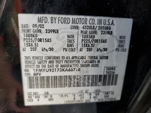 Photo 14 from auction – 2003 FORD ESCAPE XLS with VIN 1FMYU92173KA60718