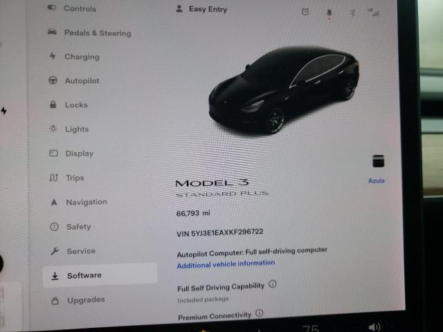 Photo 9 from auction – 2019 TESLA MODEL 3 with VIN 5YJ3E1EAXKF296722