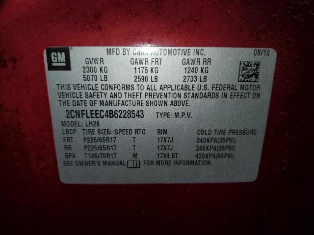 Photo 14 from auction – 2011 CHEVROLET EQUINOX LT with VIN 2CNFLEEC4B6228543