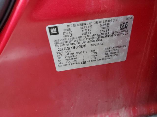 Photo 14 from auction – 2015 GMC TERRAIN SL with VIN 2GKALSEK3F6200683