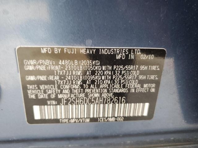 Photo 14 from auction – 2010 SUBARU FORESTER 2 with VIN JF2SH6DC5AH782616