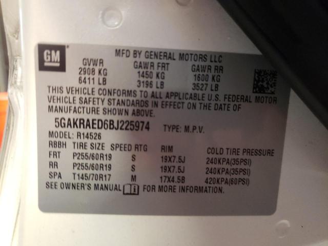 Photo 14 from auction – 2011 BUICK ENCLAVE CX with VIN 5GAKRAED6BJ225974