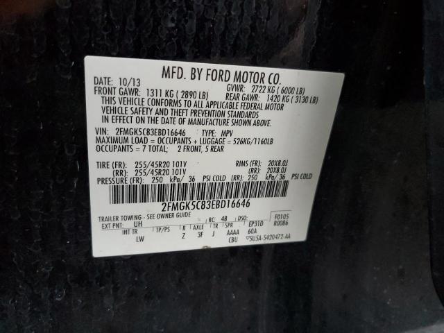Photo 14 from auction – 2014 FORD FLEX SEL with VIN 2FMGK5C83EBD16646