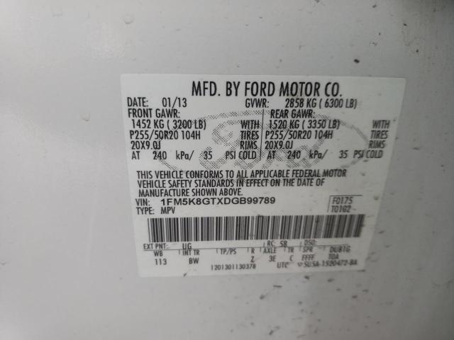 Photo 14 from auction – 2013 FORD EXPLORER S with VIN 1FM5K8GTXDGB99789