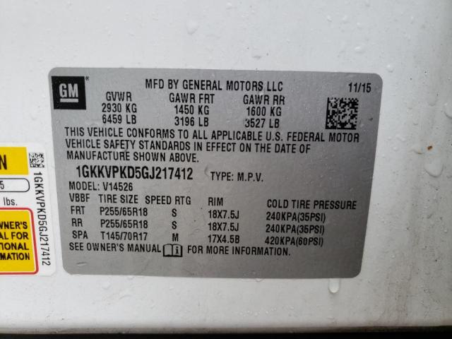 Photo 14 from auction – 2016 GMC ACADIA SLE with VIN 1GKKVPKD5GJ217412