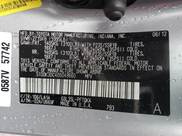 Photo 14 from auction – 2013 TOYOTA SIENNA XLE with VIN 5TDDK3DC4DS049660