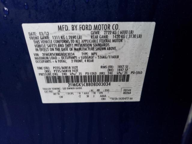 Photo 14 from auction – 2013 FORD FLEX SEL with VIN 2FMGK5C88DBD03034