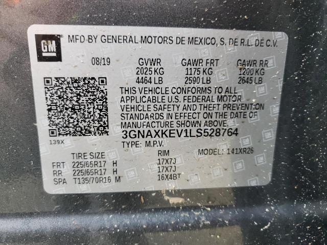 Photo 14 from auction – 2020 CHEVROLET EQUINOX LT with VIN 3GNAXKEV1LS528764