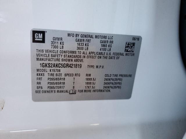 Photo 14 from auction – 2016 GMC YUKON SLE with VIN 1GKS2AKC5GR421819