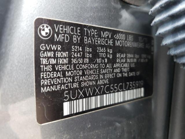 Photo 14 from auction – 2012 BMW X3 XDRIVE3 with VIN 5UXWX7C55CL735919